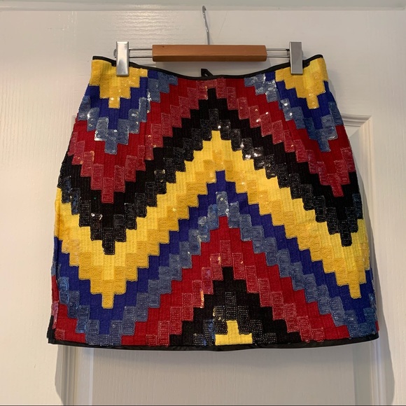 H&M Sequin Zig-zag Skirt